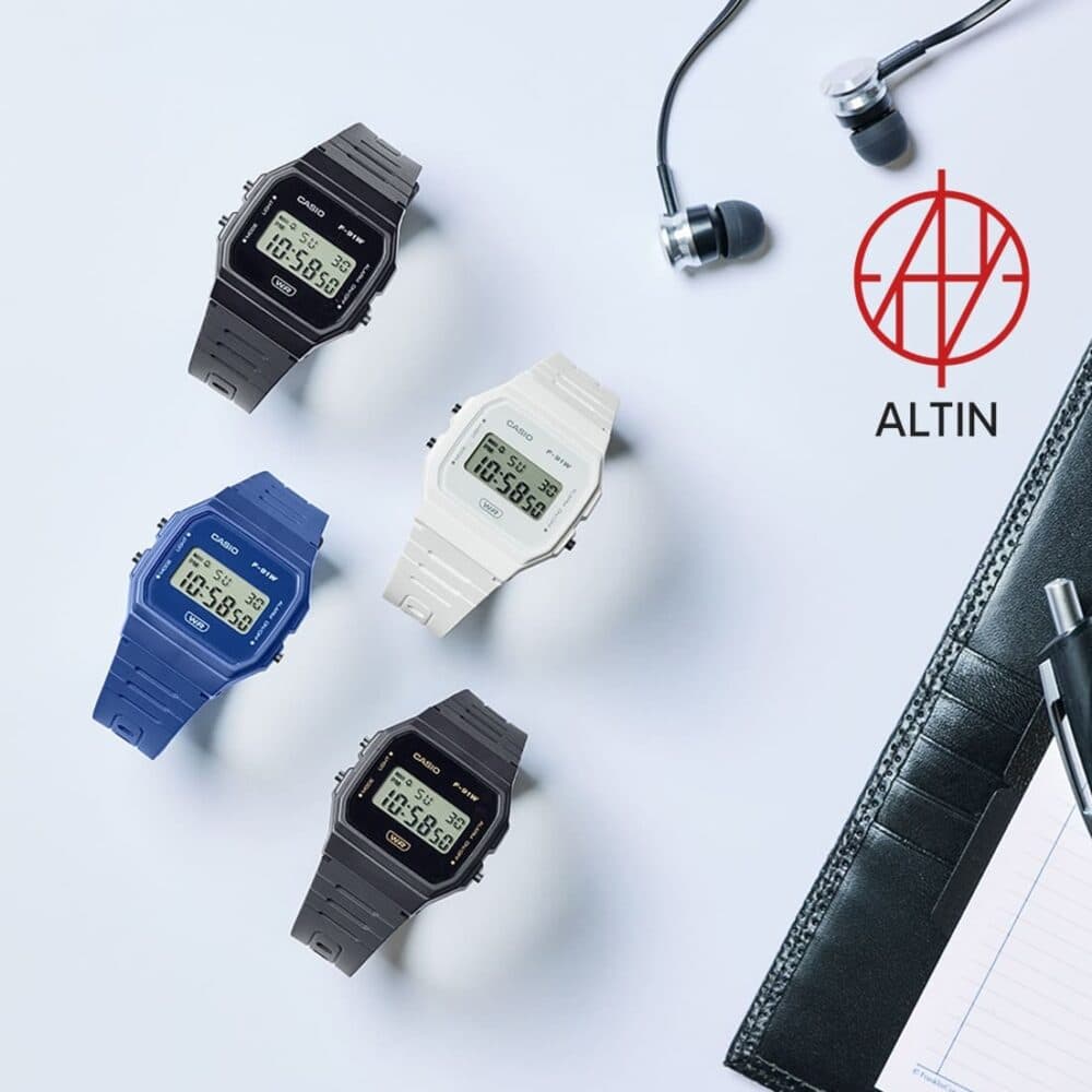 ساعت مچی دیجیتال کاسیو Casio مدل F91WB-8ADF اورجینال با تم مشکی و طلایی مینیمال — تصویر ۲