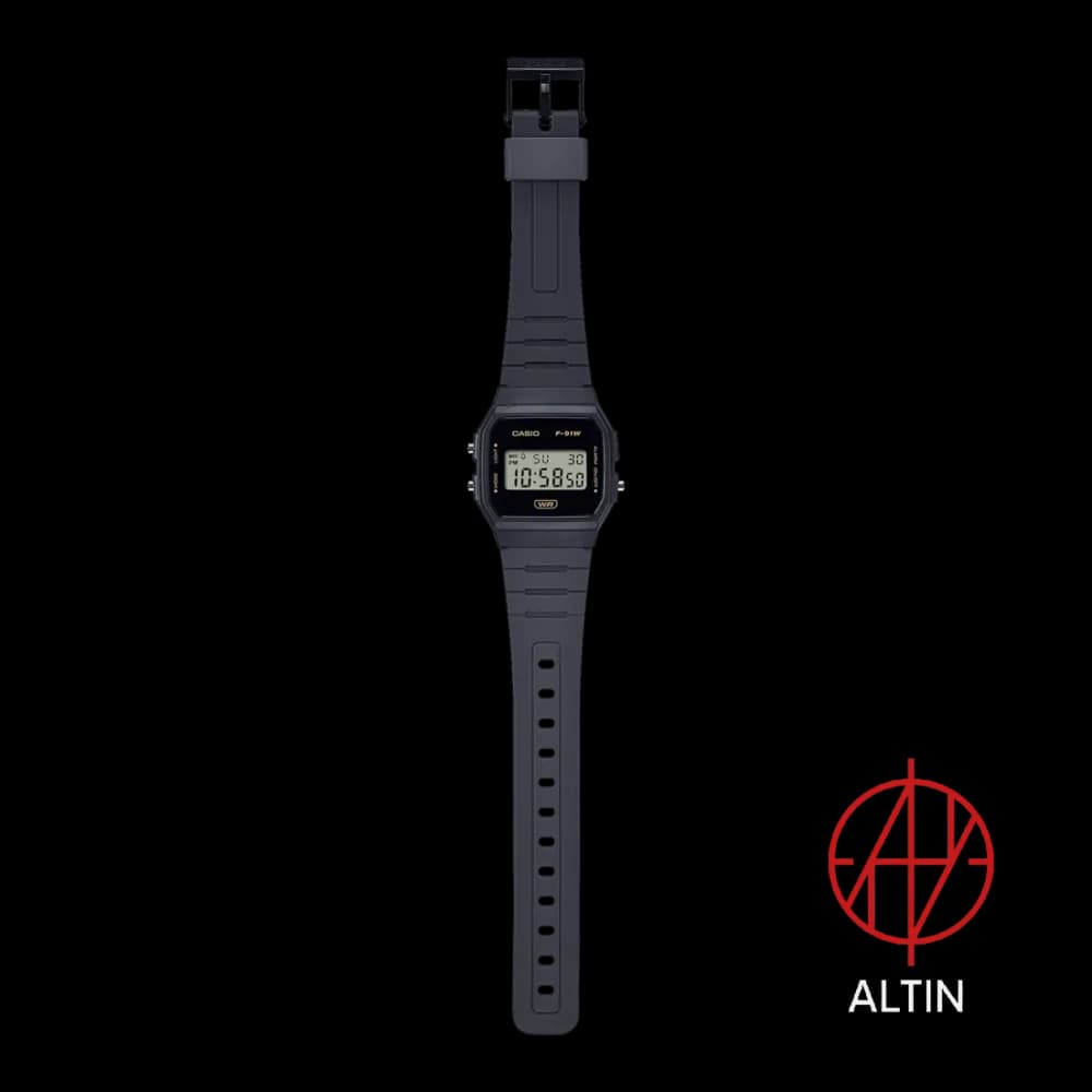 ساعت مچی دیجیتال کاسیو Casio مدل F91WB-8ADF اورجینال با تم مشکی و طلایی مینیمال — تصویر ۳