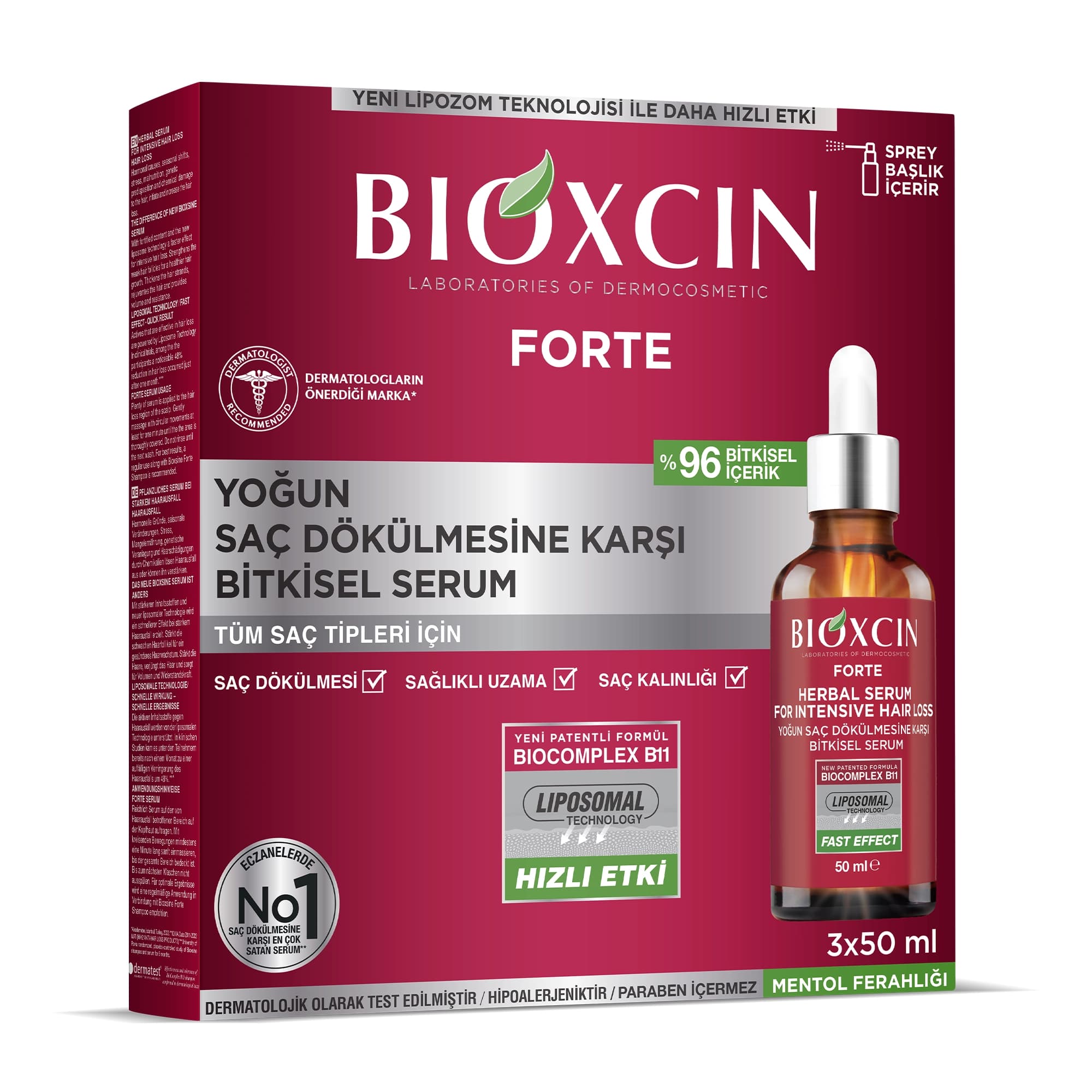 سرم موی ضد ریزش قوی گیاهی سه عددی فورت بیوکسین bioxcin