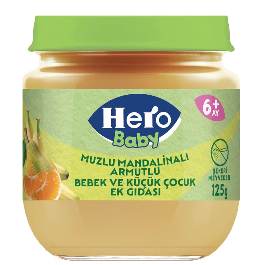 پوره میوه هرو بیبی موز ، نارنگی و گلابی 6 ماه به بالا hero baby