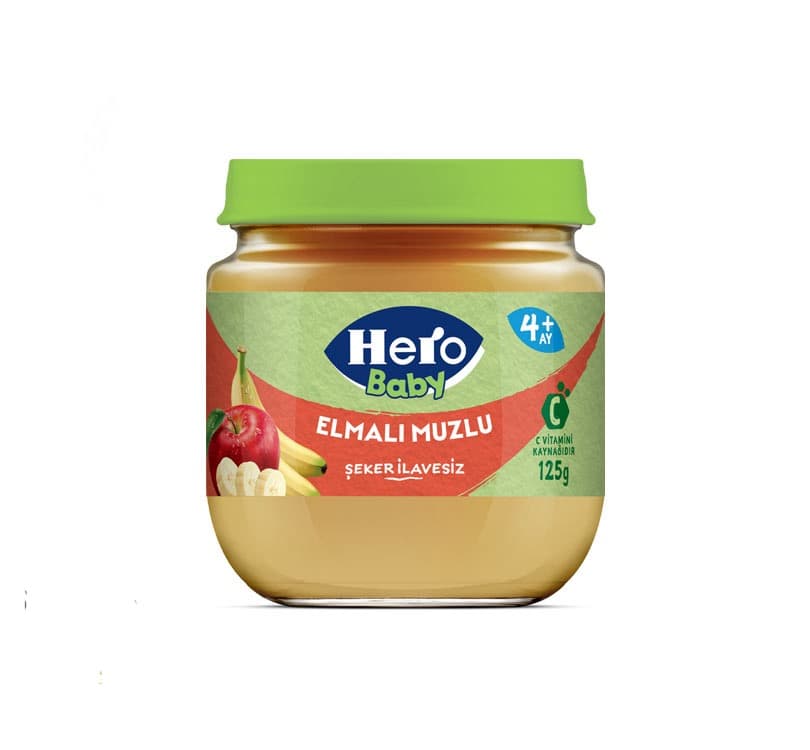 پوره میوه سیب و موز ۴ ماه هروبیبی Hero Baby