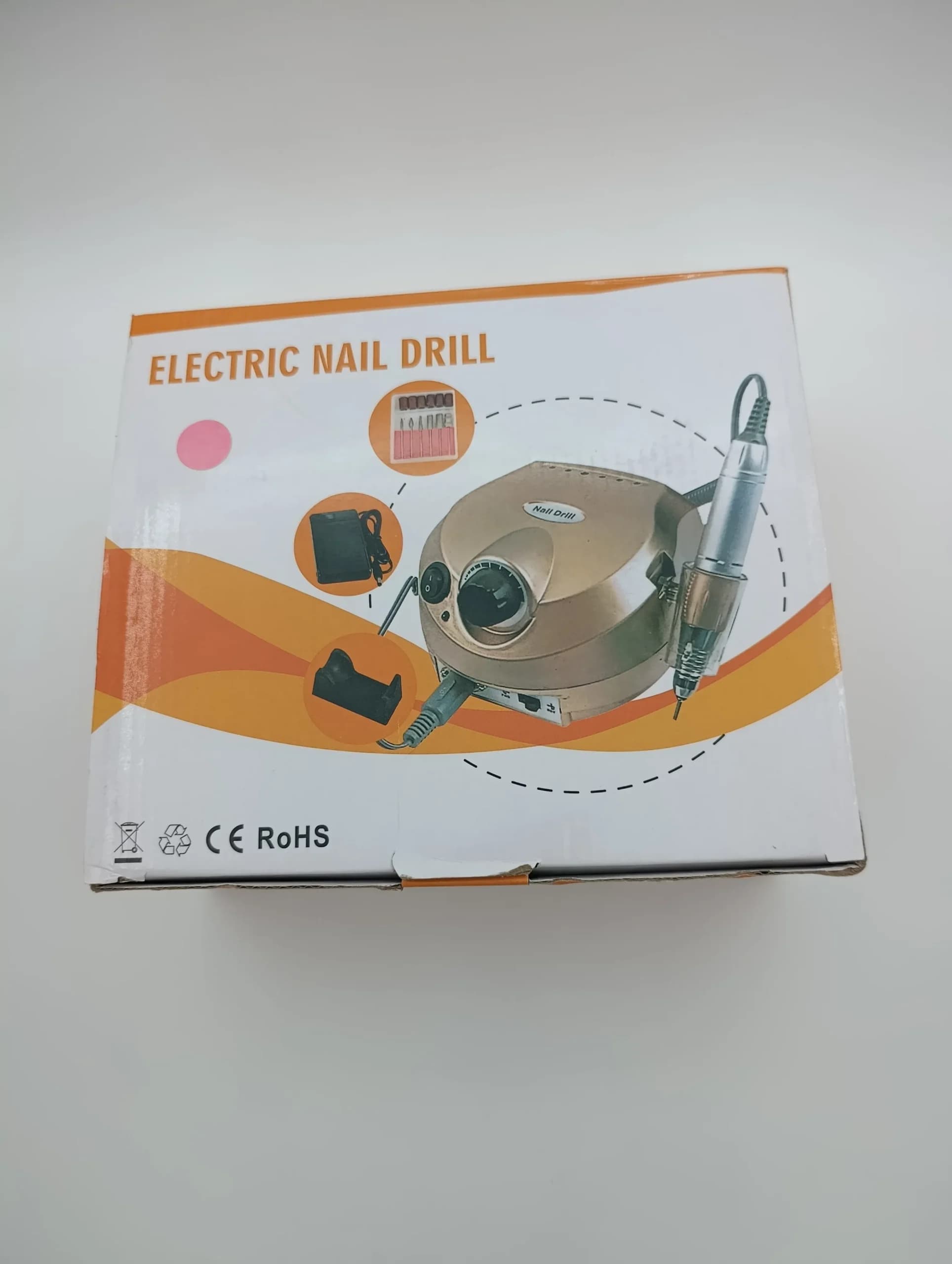 دستگاه سوهان برقی ناخن نیل دریل Nail Drill رنگ صورتی ۳۵۰۰۰ دور (اورجینال همراه با هندپیس سبک، پدال و ۶ سرسوهان) — تصویر ۲