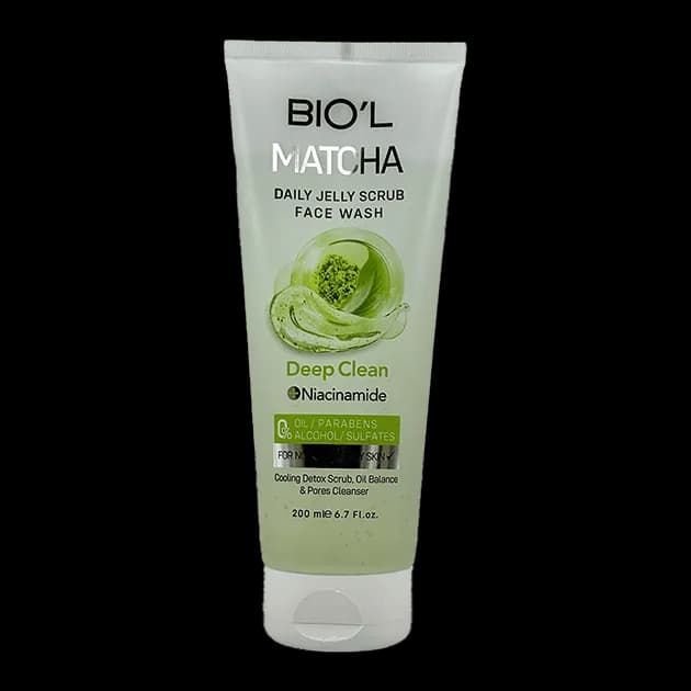 ژل اسکراب صورت بیول مدل Matcha Daily Jelly Scrub Face Wash – پاک‌سازی عمقی، دتاکس و کنترل چربی برای پوست چرب و مختلط