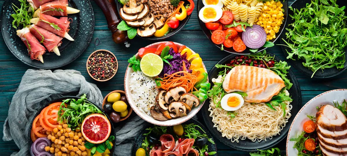 عکس استوک مجموعه غذاهای سالم رژیمی