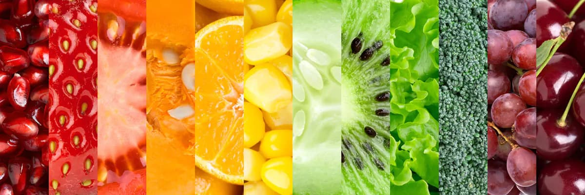 عکس استوک مجموعه میوه ها و سبزیجات