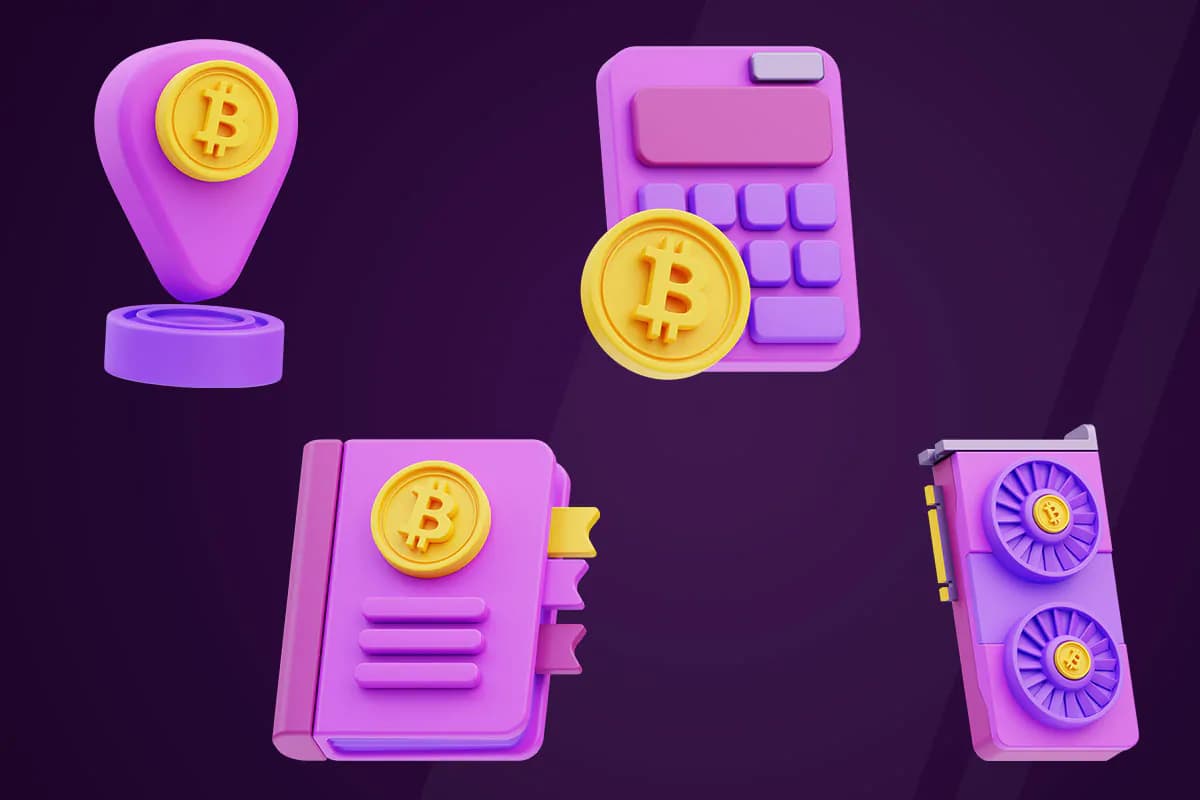 10 آیکون ارز دیجیتال و بیت کوین 3D — تصویر ۵