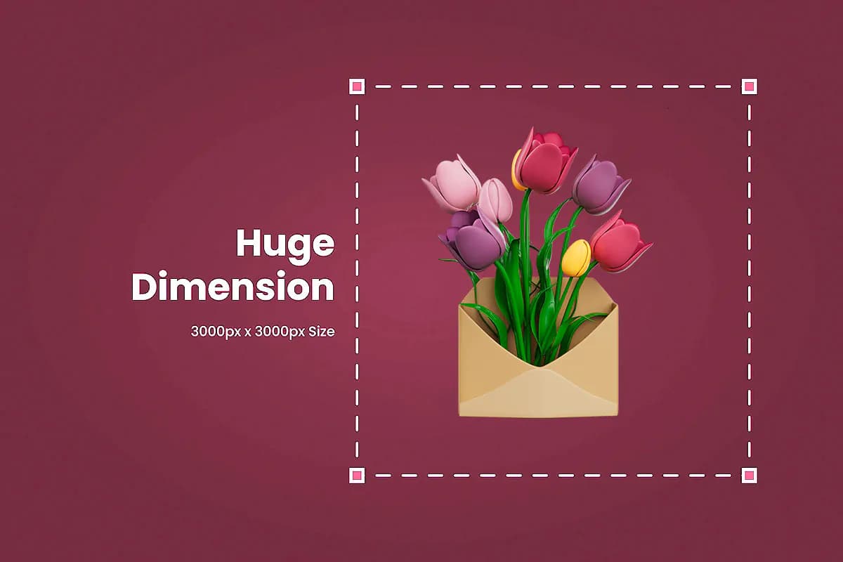 11 PNG دسته گل سه بعدی — تصویر ۳