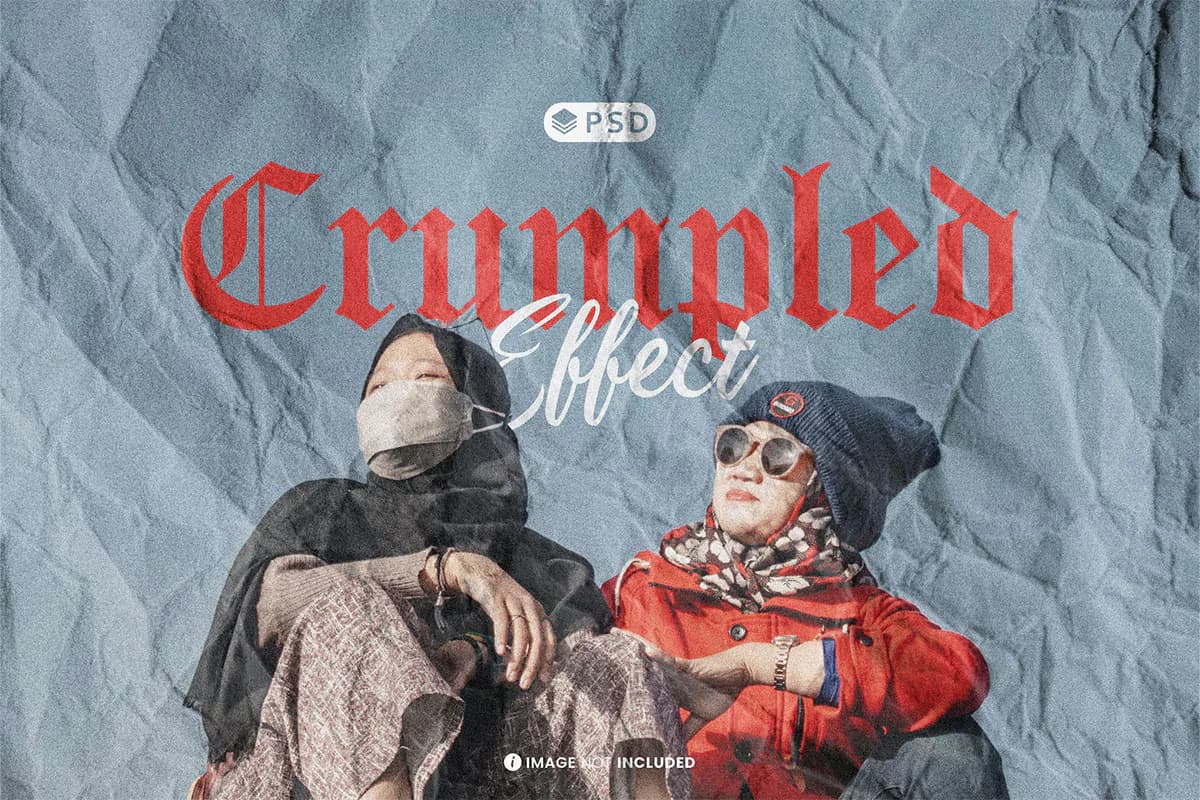 افکت عکس مچاله فتوشاپ