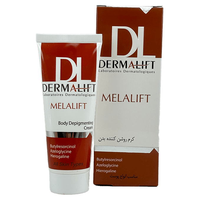 کرم روشن‌کننده بدن درمالیفت Melalift Intensive – کاهش تیرگی و لک‌های پوستی بدن