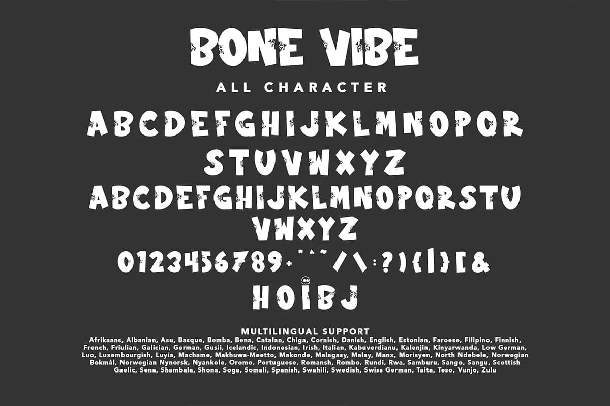 فونت کارتونی ترسناک Bone Vibe — تصویر ۵