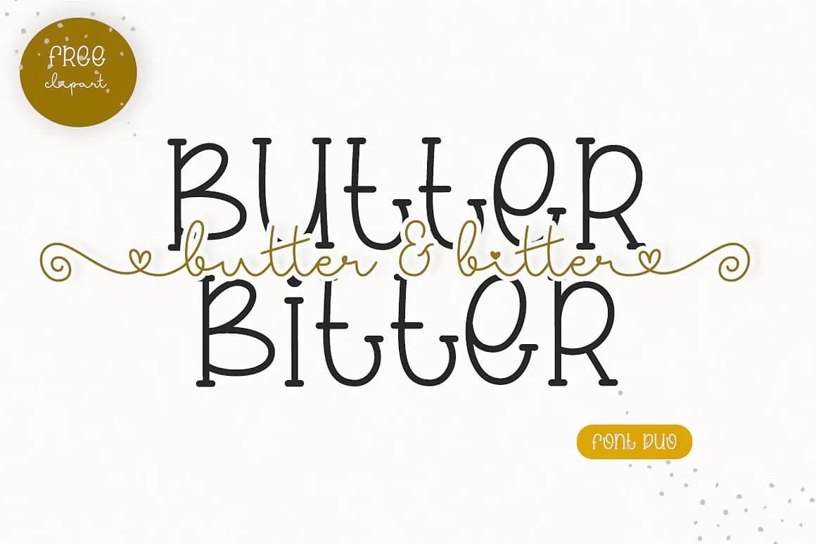 فونت دستنویس رمانتیک Butter Bitter