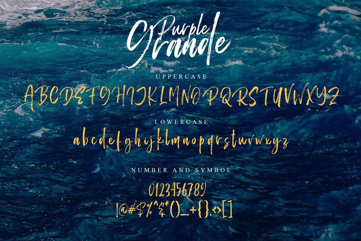 اسکریپت فونت قلمویی Purple Grande — تصویر ۷