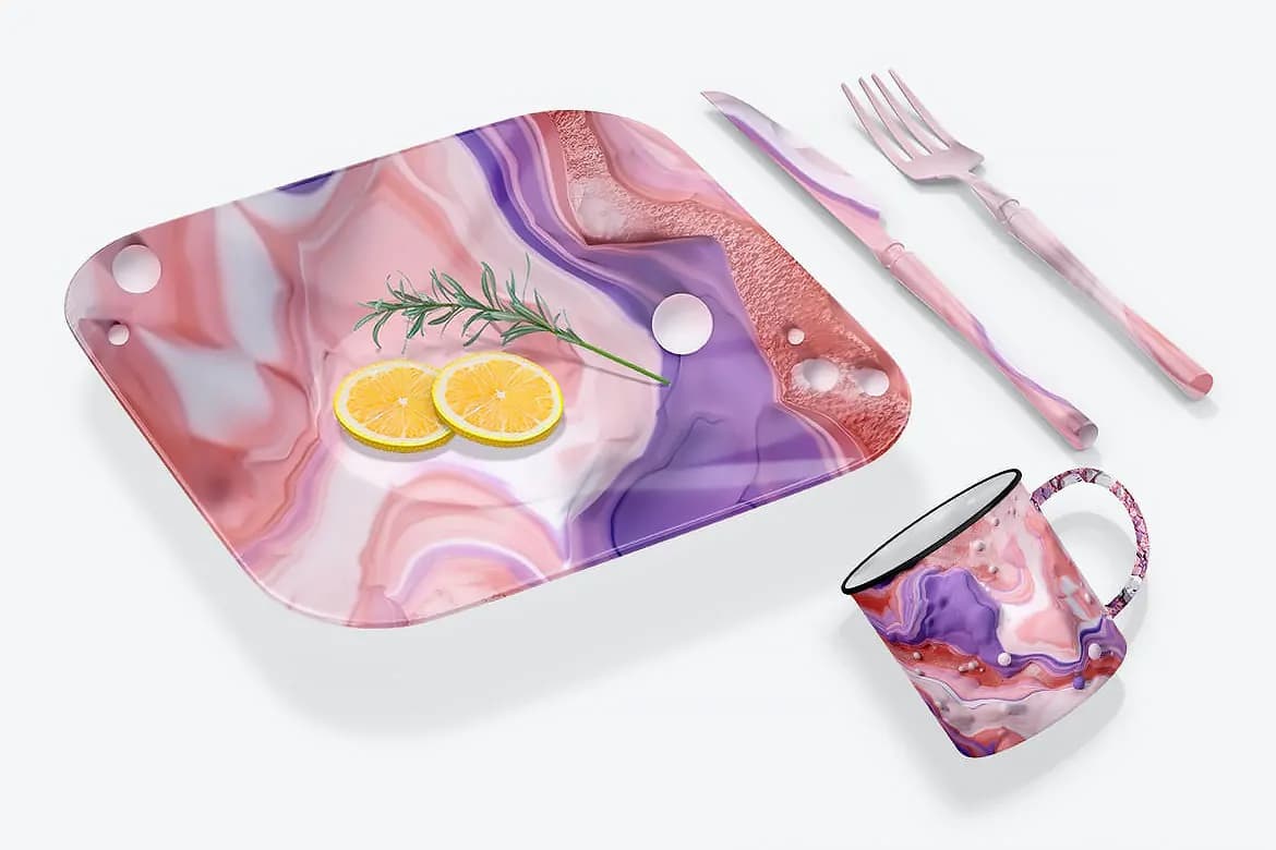 بک گراند سنگ مرمر و گرانیت مایع و مذاب 3D — تصویر ۲