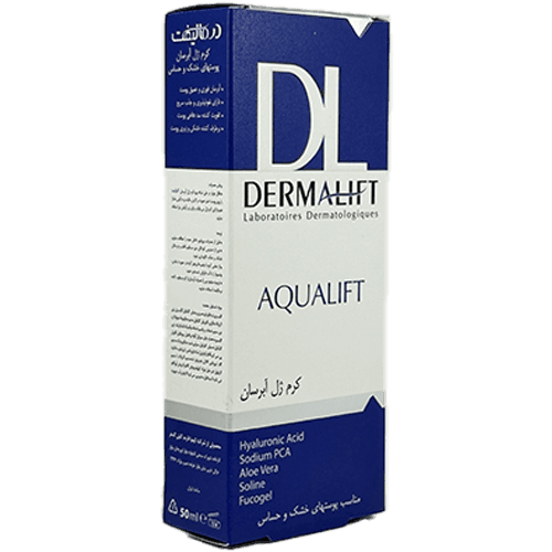 کرم‌ژل آبرسان درمالیفت Aqualift – آبرسان سبک و خنک‌کننده برای پوست‌های خشک و حساس — تصویر ۳