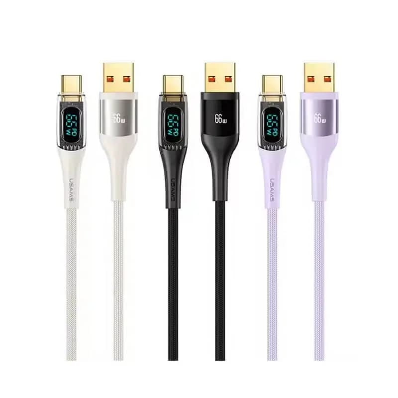 کابل شارژ USB to Type-C یوسمز مدل US-SJ592 با طول 1.2 متر توان 66 وات — تصویر ۳