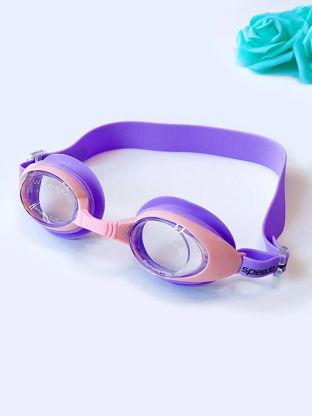 عینک استخر بچه گانه دخترانه و پسرانه اسپیدو ( Speedo ) با ۳ پل بینی به رنگ بنفش