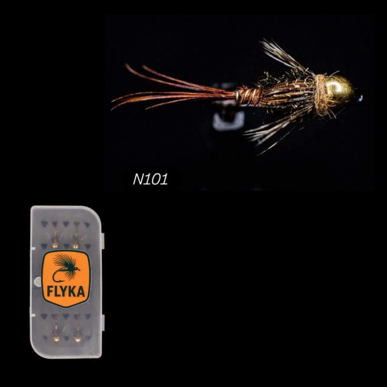 پشه فلای مدل فِزَن‌تِیل (Pheasant Tail) – کد N101 – بسته 5 عددی