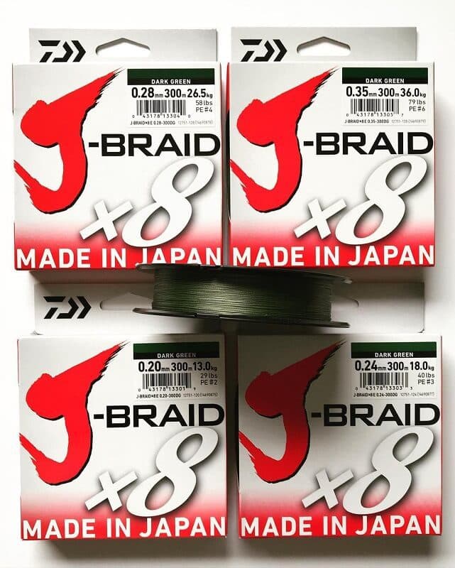 نخ ماهیگیری براید دایوا سبز تیره DAIWA J-BRAID X8 — تصویر ۳