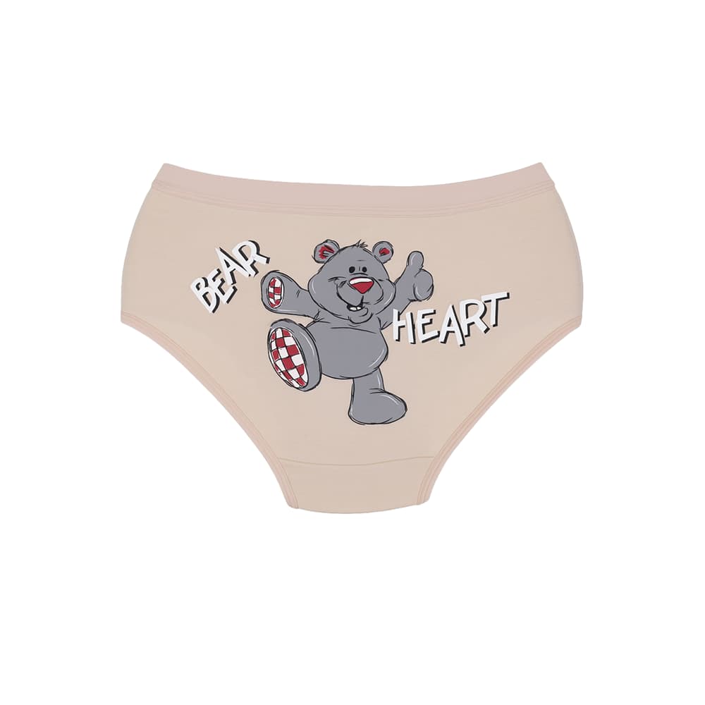 شورت زنانه اسلیپ نخی کش پهن طرح Bear Heart برند بانو — تصویر ۲