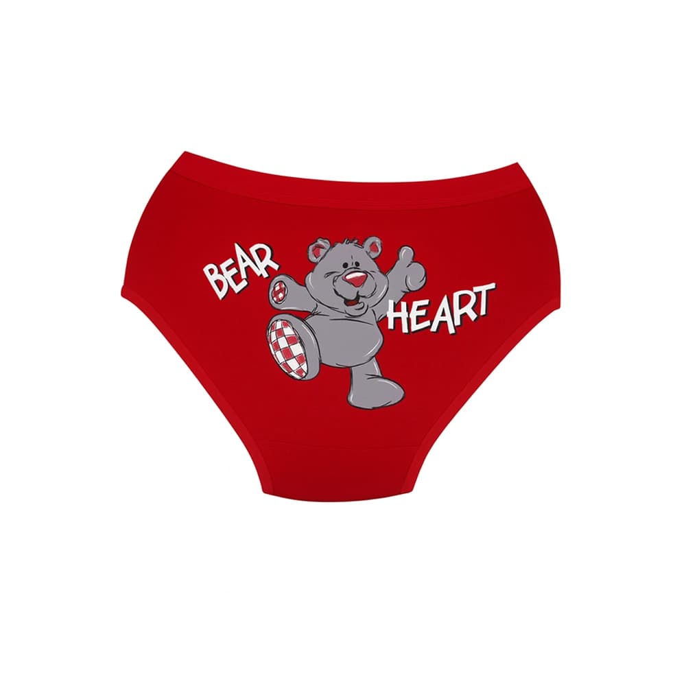 شورت زنانه اسلیپ نخی کش پهن طرح Bear Heart برند بانو — تصویر ۳