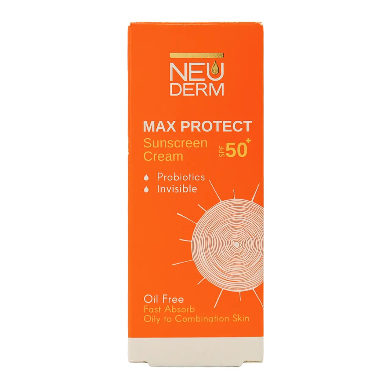 کرم ضد آفتاب مکس پروتکت بی رنگ پوست چرب و مختلط نئودرم SPF50