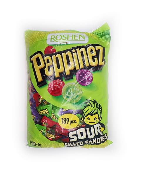 آبنبات ترش روشن میکس میوه Peppinezzz بسته 1 کیلو