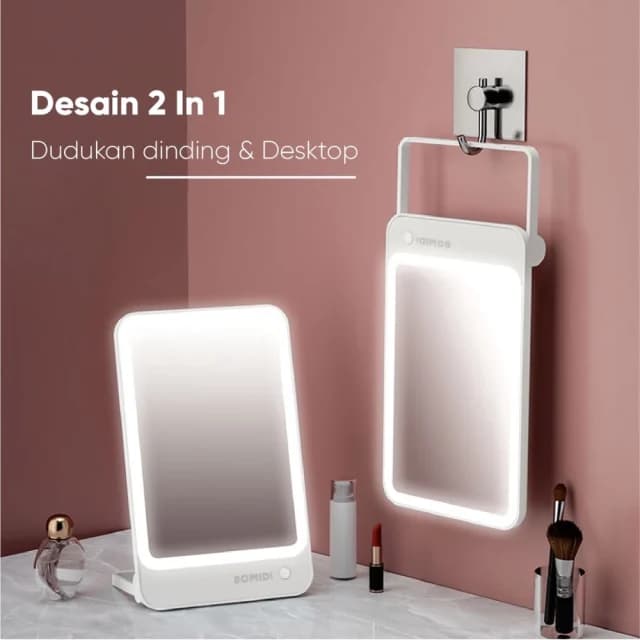 آینه آرایشی شیائومی Xiaomi Bomidi LED Mirror دارای LED (اورجینال پلمپ ارسال فوری) — تصویر ۴