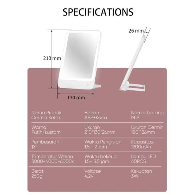 آینه آرایشی شیائومی Xiaomi Bomidi LED Mirror دارای LED (اورجینال پلمپ ارسال فوری) — تصویر ۲