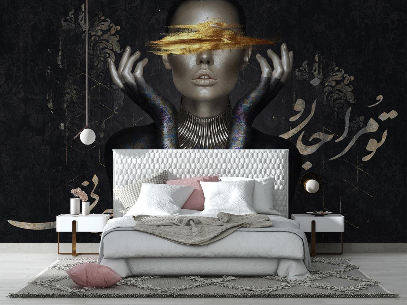 پوستر دیواری چهره زن لاکچری W13423700