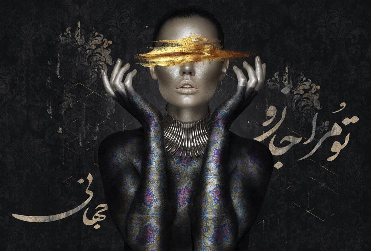 پوستر دیواری چهره زن لاکچری W13423700 — تصویر ۳