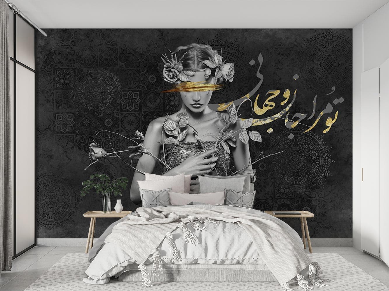پوستر دیواری لاکچری چهره زن W13397300 — تصویر ۲