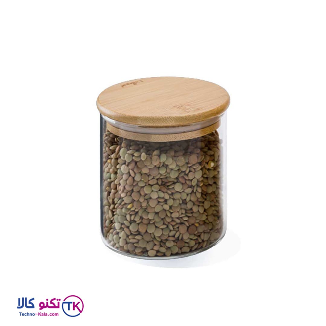 بانکه شیشه درب چوبی گرد 10 سانت یونیک مدل UN-1750