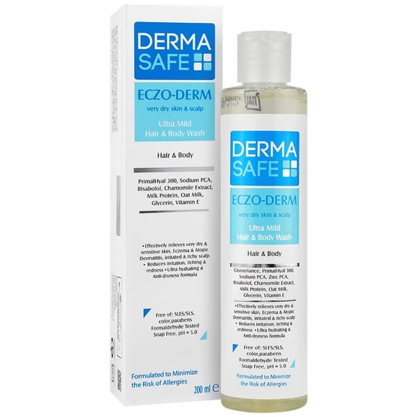 شامپو سر و بدن درماسیف مناسب پوست خشک Derma Safe