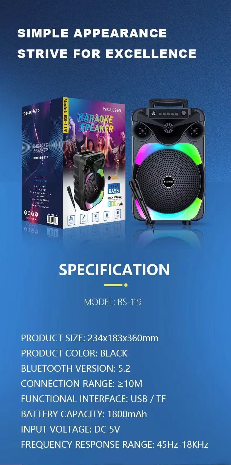 اسپیکر بلوتوثی برند BLUESEED مدل BS119 — تصویر ۲