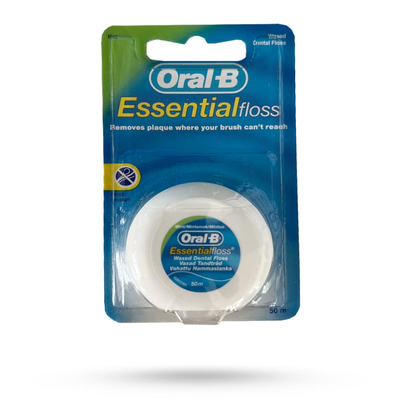نخ دندان اورال بی موم دار مدل ESSENTIAL FLOSS طول 50m