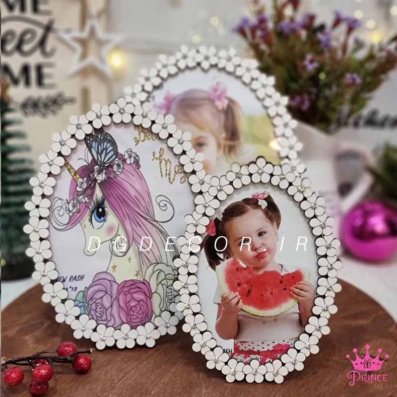 قاب عکس چوبی گلدار