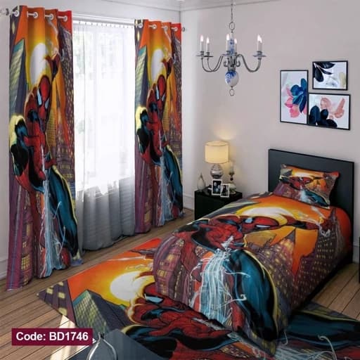 ست فانتزی روتختی چاپی پسرانه طرح اسپایدرمن کد bd1746 (پس کرایه)