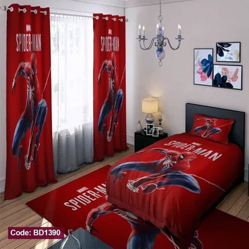 ست فانتزی روتختی چاپی پسرانه طرح اسپایدرمن کد bd1390 (پس کرایه)
