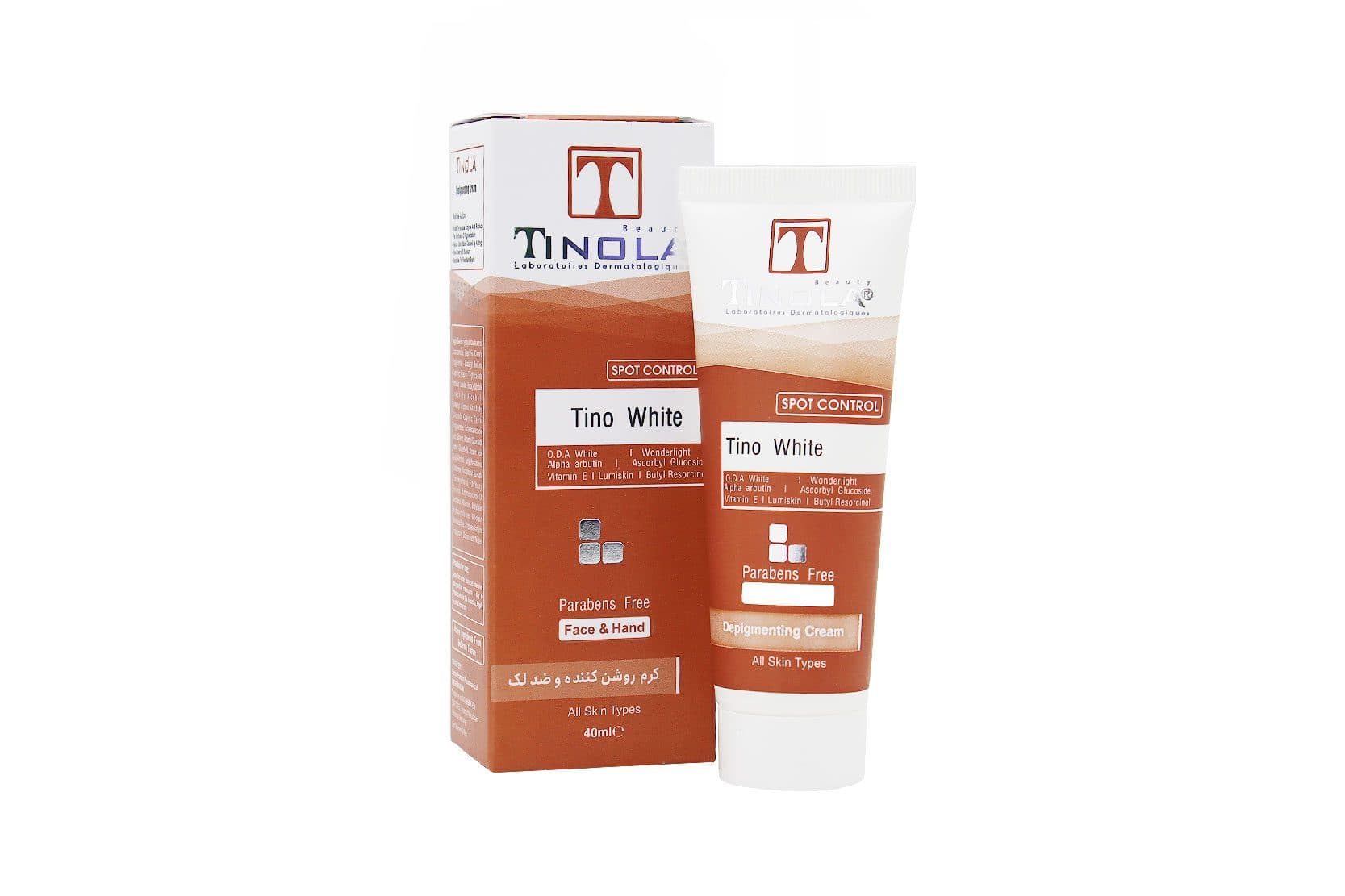 کرم روشن کننده و ضد لک تینولا Tino White حجم 40 میلی لیتر