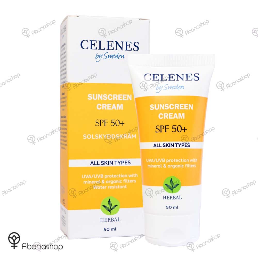 کرم ضد آفتاب SPF50+ سلینز HERBAL SUNSCREEN CREAM SPF 50+ CELENES