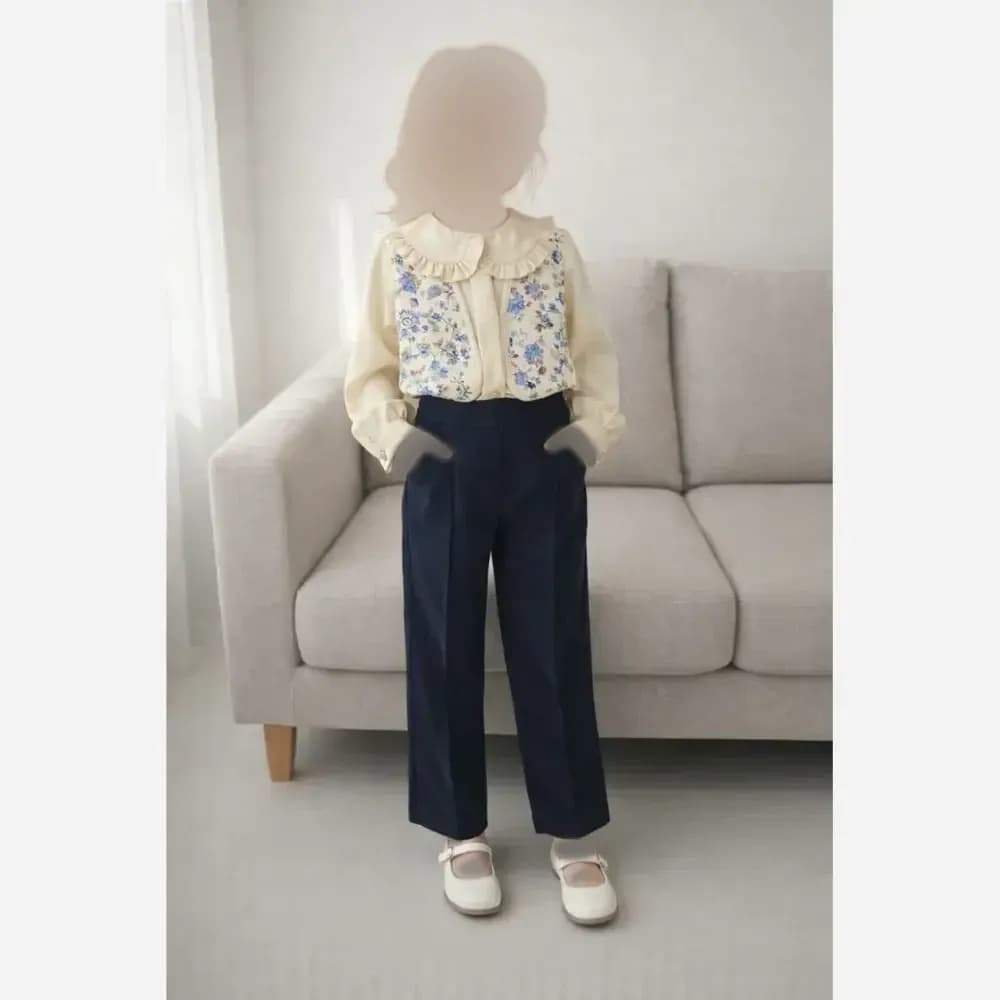 ست سه تیکه دخترانه مدل مه گل پارچه مازراتی — تصویر ۴