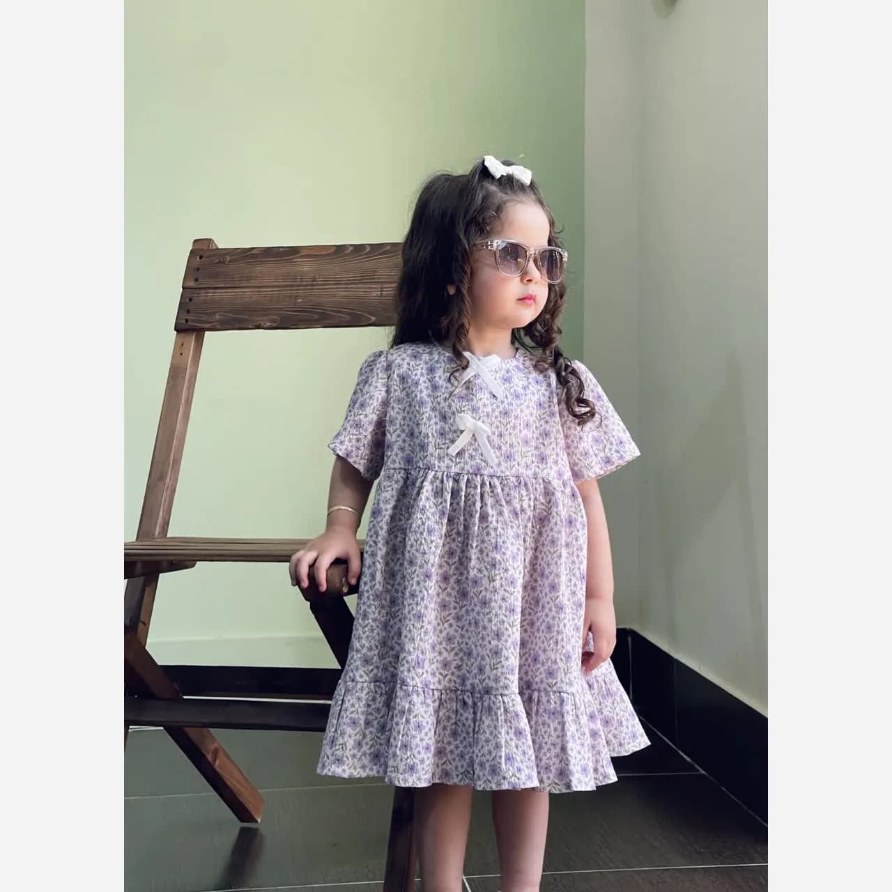 پیراهن عروسکی پفکی دخترانه مدل ترانه — تصویر ۶