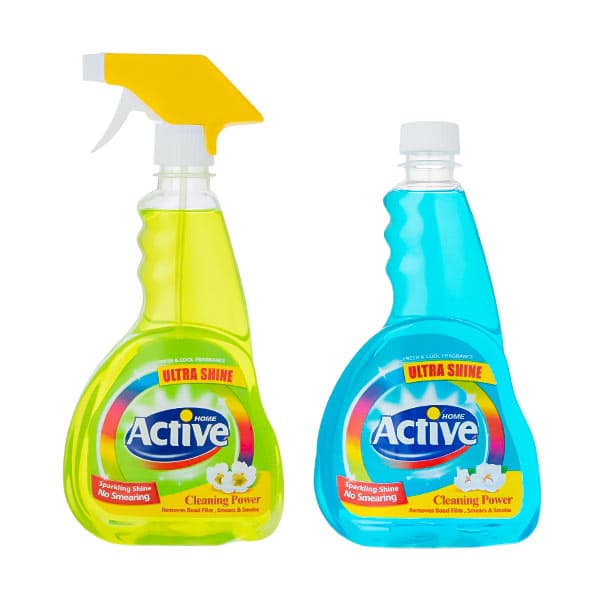 شیشه پاک کن اکتیو مدل Ultra Shine پک 2 عددی حجم 500 میلی