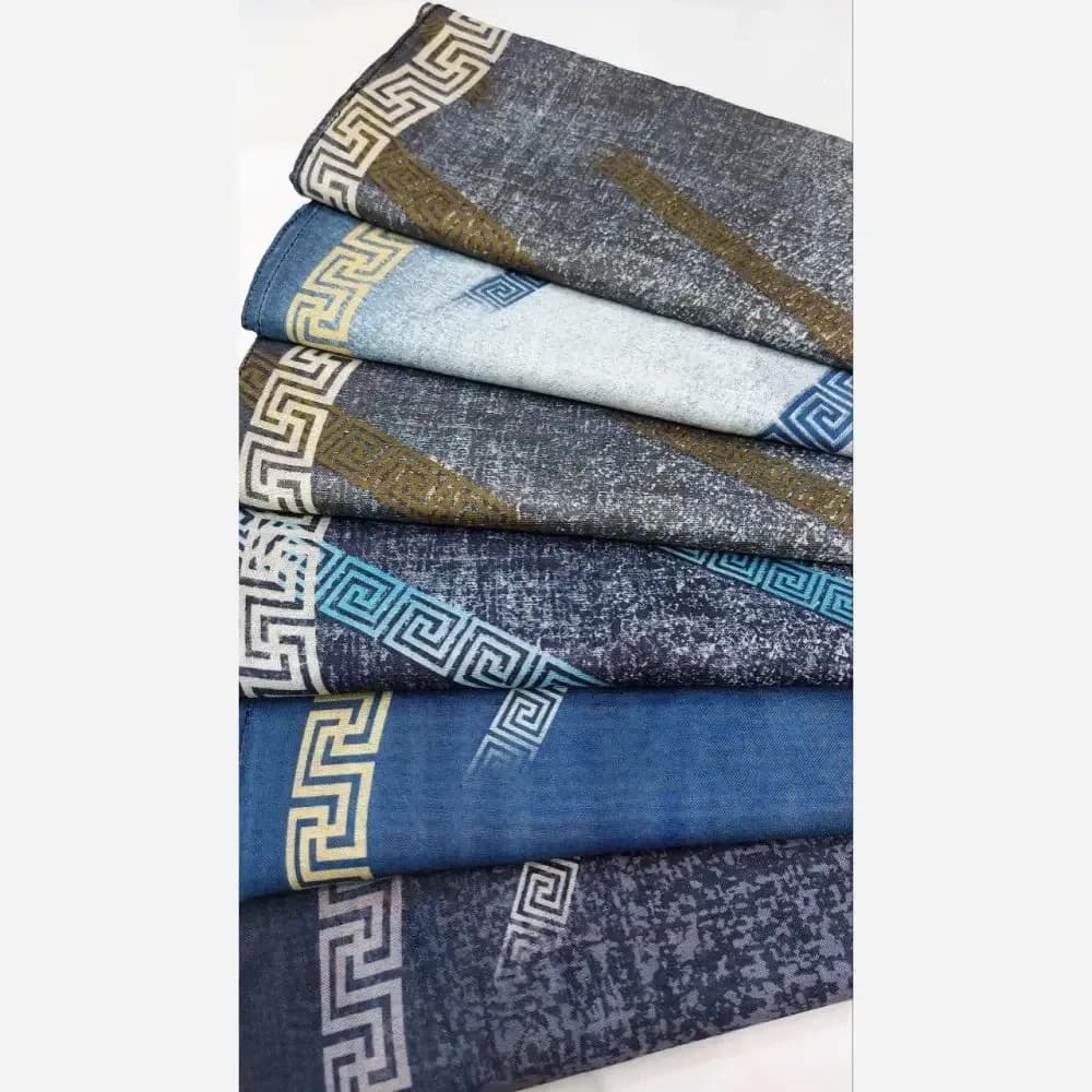 فروش عمده روسری نخی قواره یک متری دوردوخت بسته 200 عددی — تصویر ۶