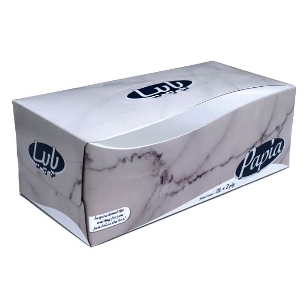 دستمال کاغذی پاپیا 150 برگ 2 لایه طرح سنگ