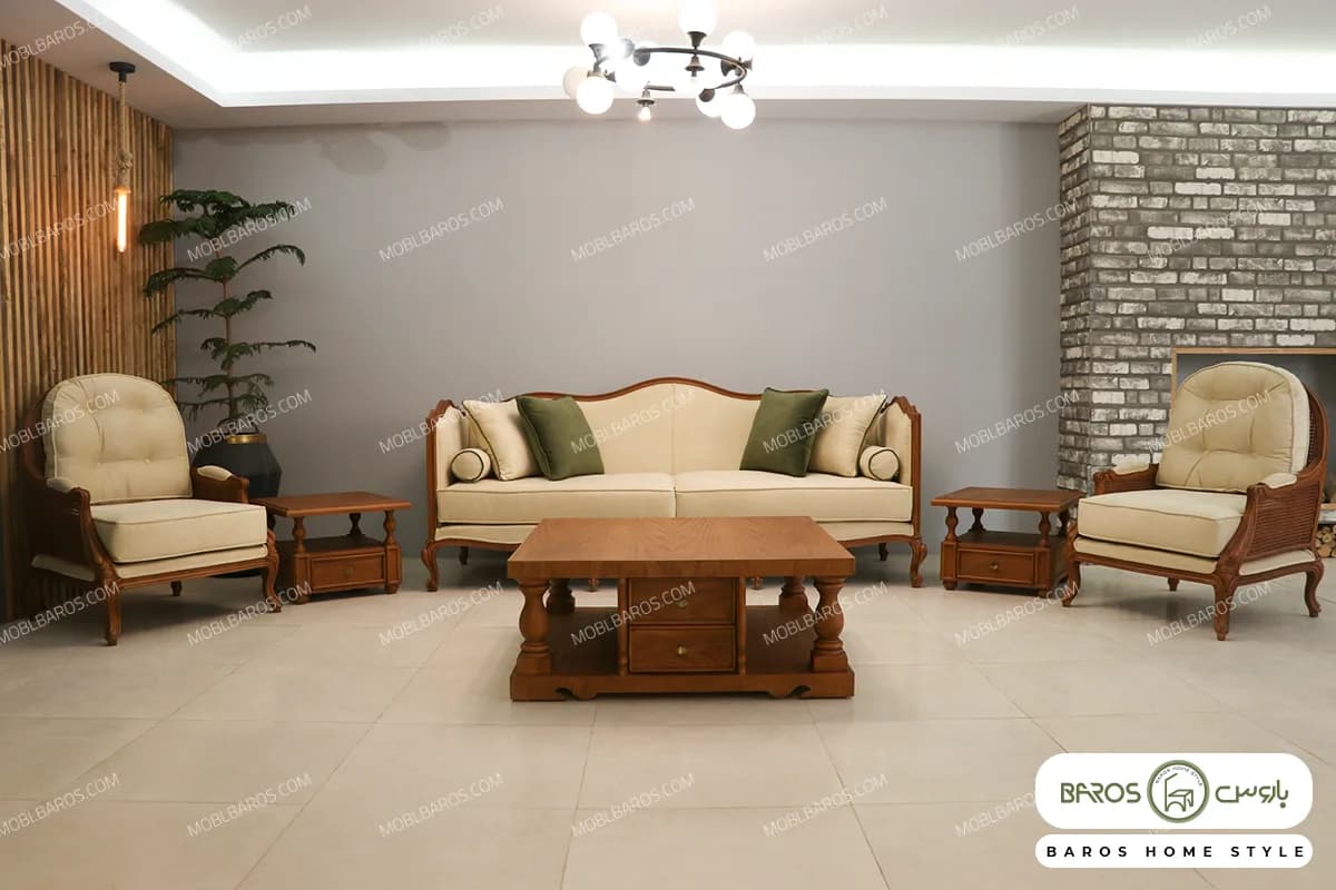 مبل مدرن ۵ نفره گندم و روما