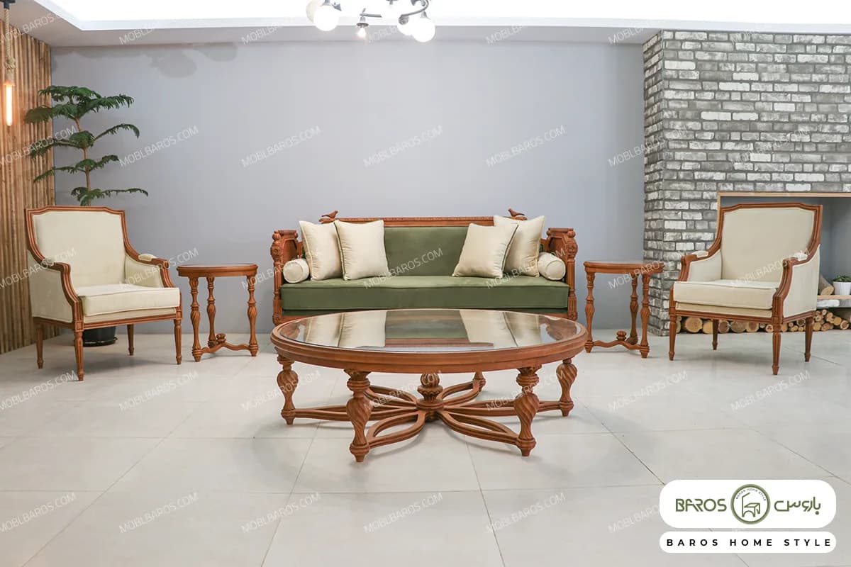 مبل کلاسیک و ترکیبی ۱۱ نفره کاجی — تصویر ۸