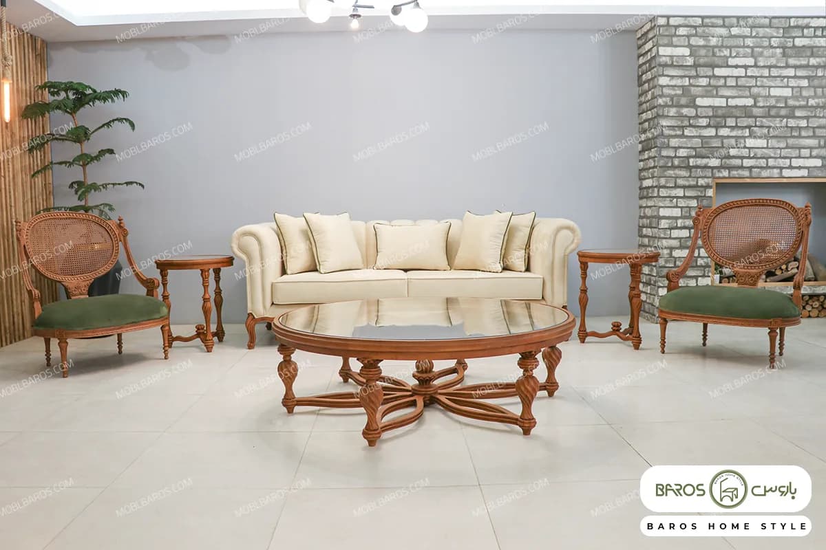 مبل کلاسیک و ترکیبی ۱۱ نفره کاجی — تصویر ۶