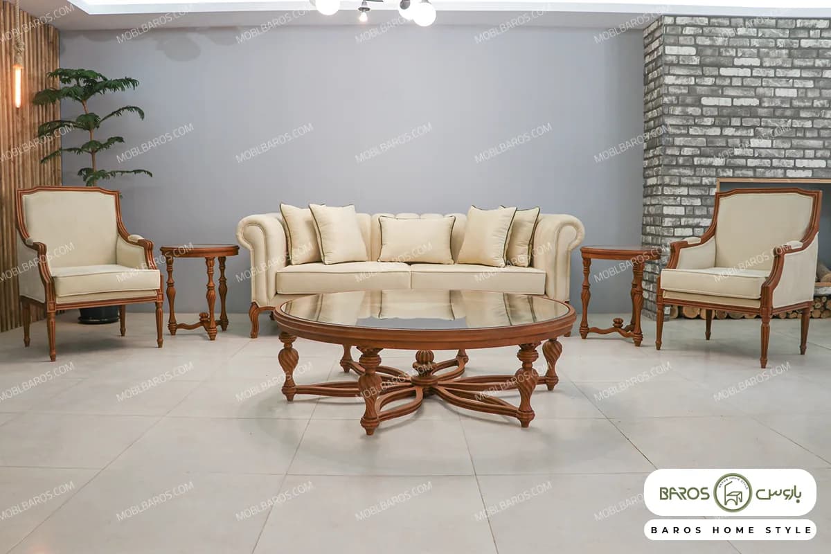 مبل کلاسیک و ترکیبی ۱۱ نفره کاجی — تصویر ۵