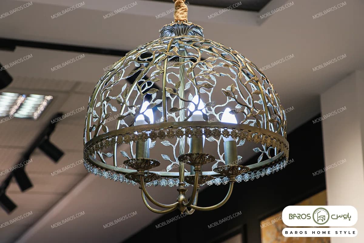 لوستر پذیرایی و اتاق خواب مدل سبدی ساده — تصویر ۳